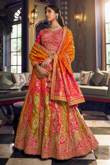 Premium Banarasi Silk Bridal Lehenga Choli With Weaving Dupatta