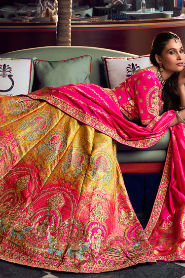 Premium Banarasi Silk Multicolor Bridal Lehenga Choli