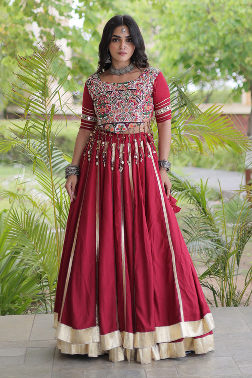 Cultural Maroon Rayon Traditional Chaniya Choli