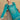 Embroidered Chinon Silk Cyan Color Readymade Palazzo Suit