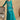 Embroidered Chinon Silk Cyan Color Readymade Palazzo Suit