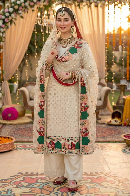 Georgette Beige Designer Palazzo Salwar Suit