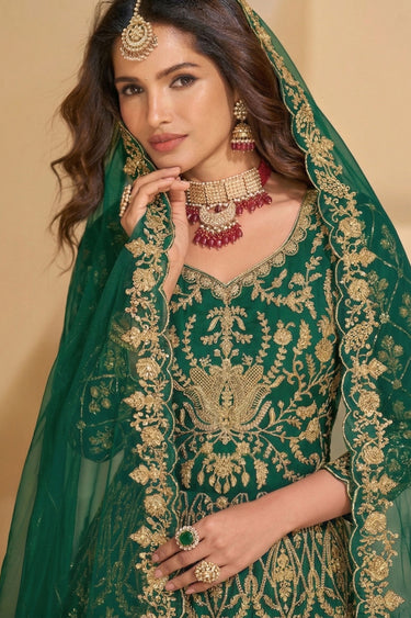 Function Wear Green Net Anarkali Salwar Suit