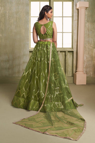 Royal Green Sangeet Function Lehenga Choli