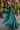Teal Festive Wear Readymade Crop Top Palazzo Set With Long Shrug