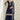 Navy Blue Chinon Embroidered Party Wear Palazzo Suit