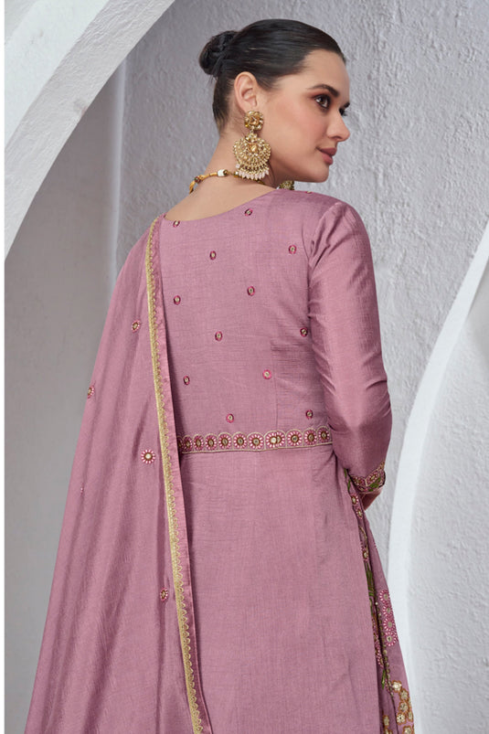 Eugeniya Belousova Pink Color Silk Fabric Incredible Sharara Top Lehenga