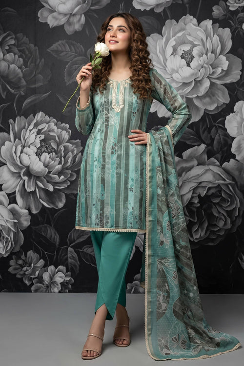 Cotton Cyan Casual Salwar Suit