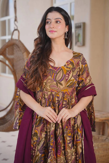 Multi Color Cotton Silk Digital Print Readymade Dress