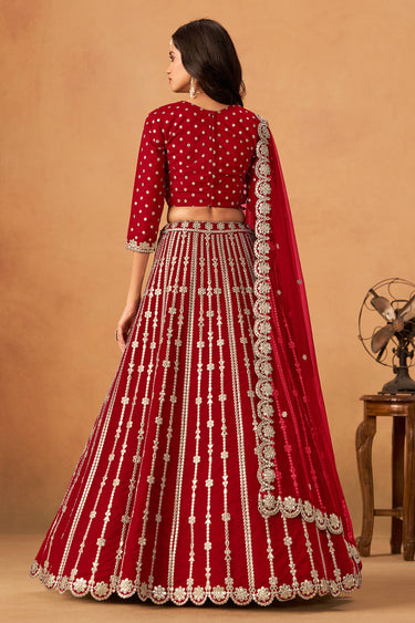 Occasion Wear Embroidered Lehenga Choli In Maroon Color
