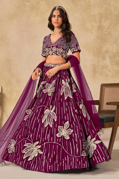 Purple Charm Function Wear Embroidered Lehenga Choli