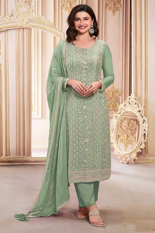 Prachi Desai Green Color Elegant Georgette Salwar Suit