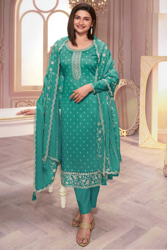 Prachi Desai Georgette Silk Teal Color Fabulous Salwar Suit