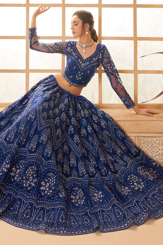 Midnight Blue Elegance Designer Lehenga Choli