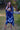 Festive Wear Blue Color Hand Dyed Rayon Fabric Kaftan Dress