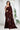 Brown Chinon Fabric Embroidered Traditional Saree