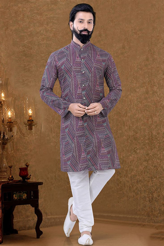 Multi Color Traditional Look Cotton Fabric Charismatic Kurta Pyjama