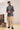 Jacquard Fabric Grey Color Readymade Indo Western For Men