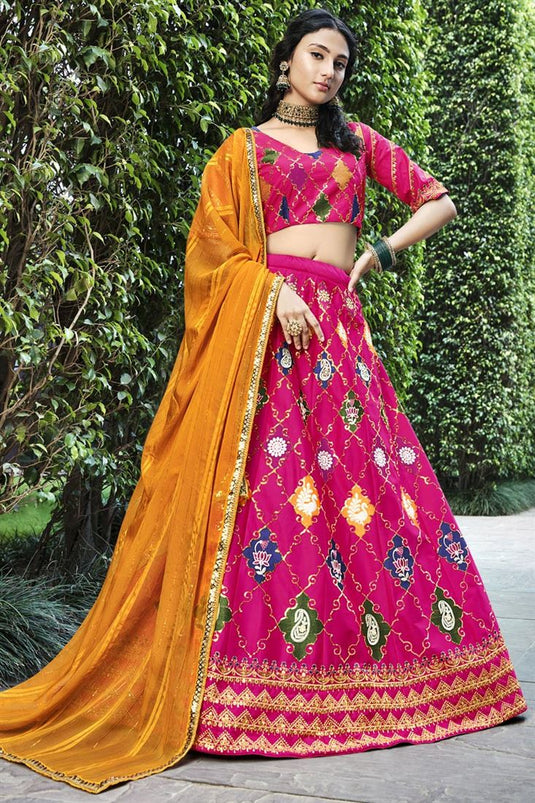 Rani Color Sequins Work Aristocratic Lehenga In Silk Fabric