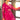 Shibori Printed Designs On Cotton Fabric Party Wear Beatific Gown In Rani Color