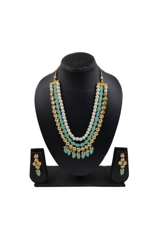 Graceful Alloy Material Sea Green Superior Necklace with Earrings