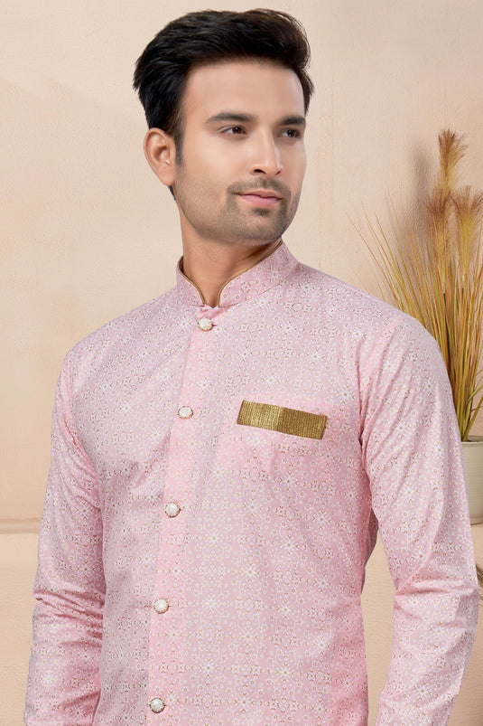 Artistic Readymade Printed Men Indo Western For Wedding Wear