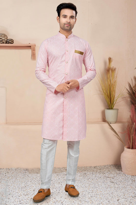 Artistic Readymade Printed Men Indo Western For Wedding Wear