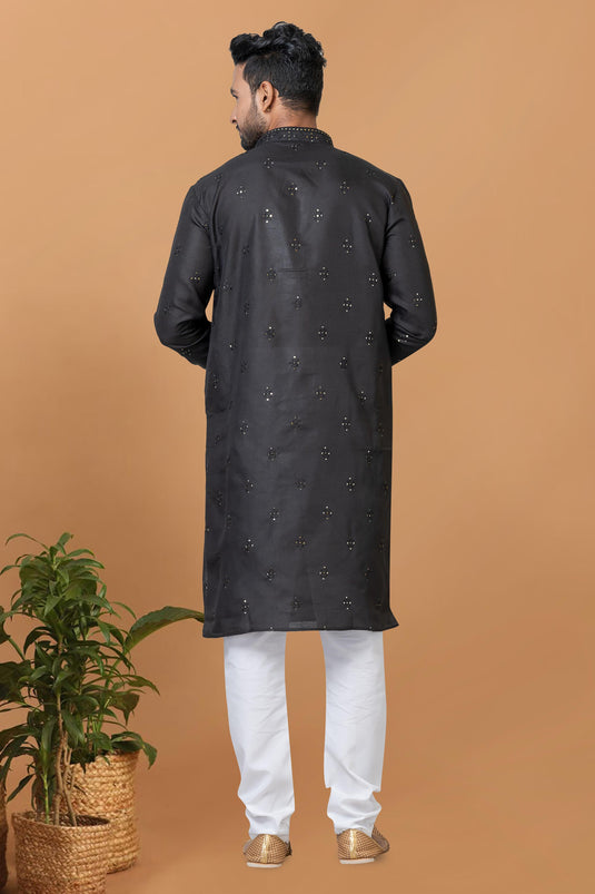 Stunning Cotton Fabric Readymade Kurta Pyjama For Men