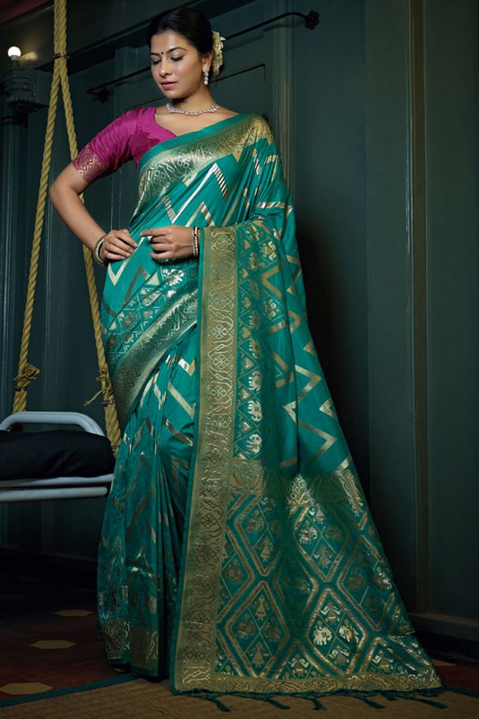 Art Silk Fabric Elegant Sangeet Function Wear Mustard Color Embroidered Saree