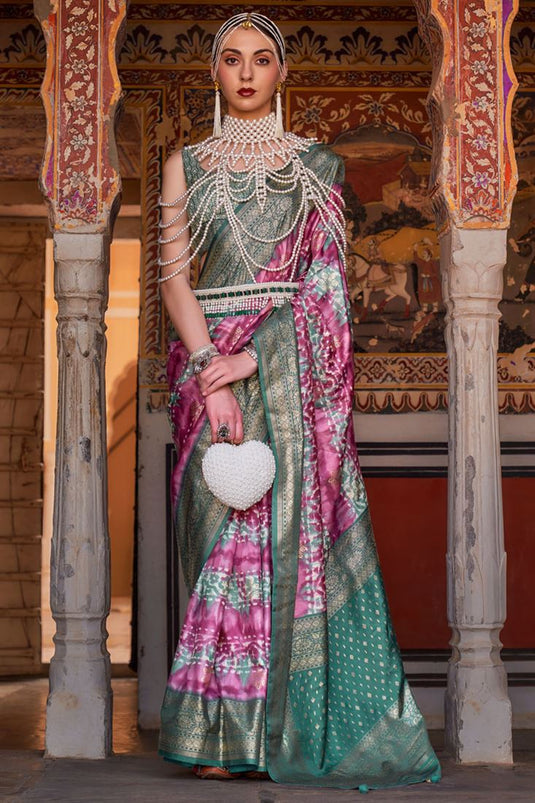 Festive Radiance Pink Color Art Silk Saree with Weaving Work