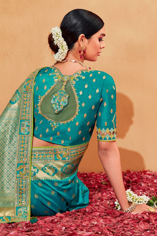 Ingenious Embroidered Designs Multi Color Silk Saree