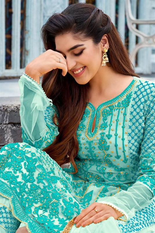 Ingenious Sea Green Color Salwar Suit In Georgette Fabric