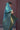 Weaving Work On Cyan Saree In Febulous Satin Silk Fabric