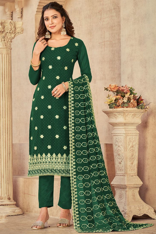 Georgette Green Color Phenomenal Festive Salwar Suit