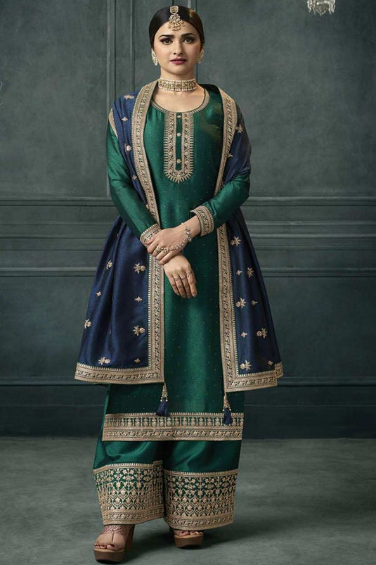 Prachi Desai Georgette Green Color Excellent Palazzo Suit