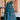 Teal Color Cotton Silk Fabric Gown With Dupatta In Party Wear