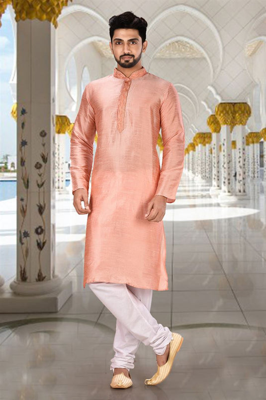 Function Wear Readymade Glamorous Kurta Pyjama For Men In Art Silk Fabric