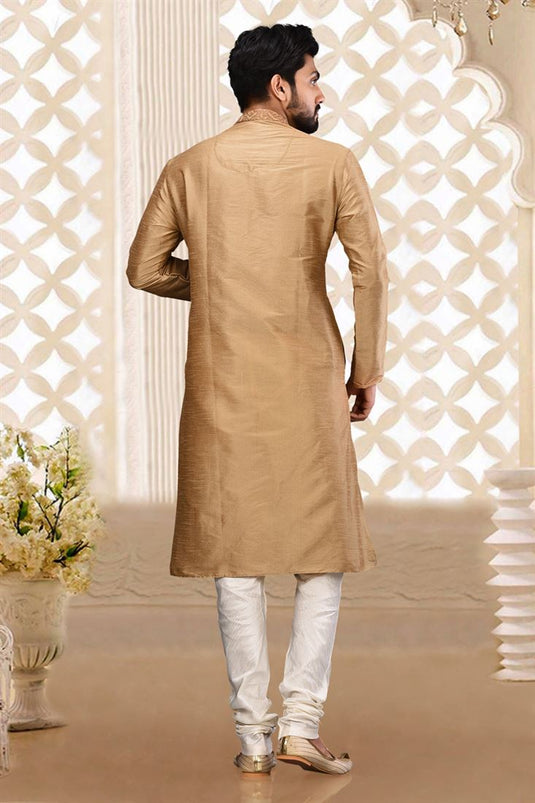 Art Silk Fabric Magnificent Readymade Men Kurta Pyjama For Wedding Wear