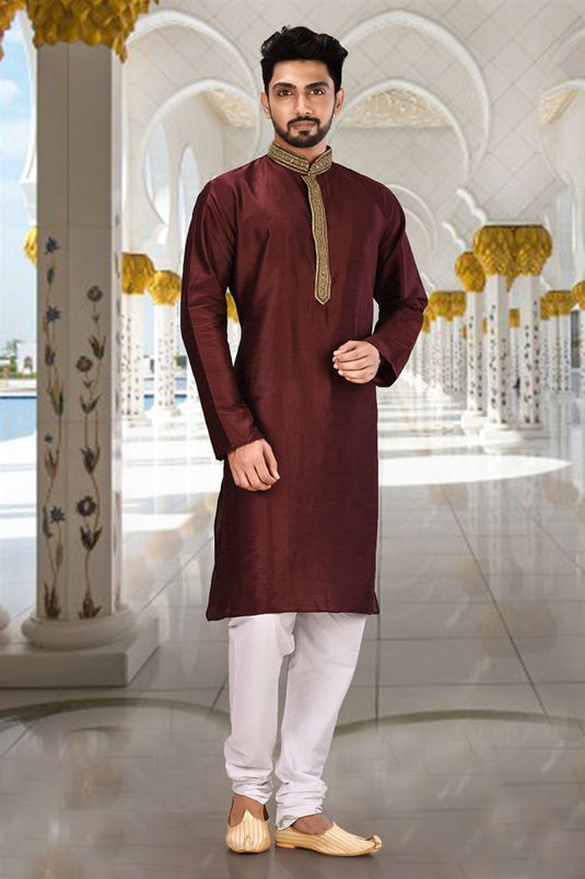 Function Wear Readymade Kurta Pyjama For Men In Art Silk Fabric