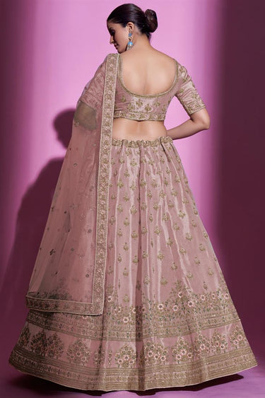 Komal Vora Majestic Peach Color Art Silk Fabric Lehenga