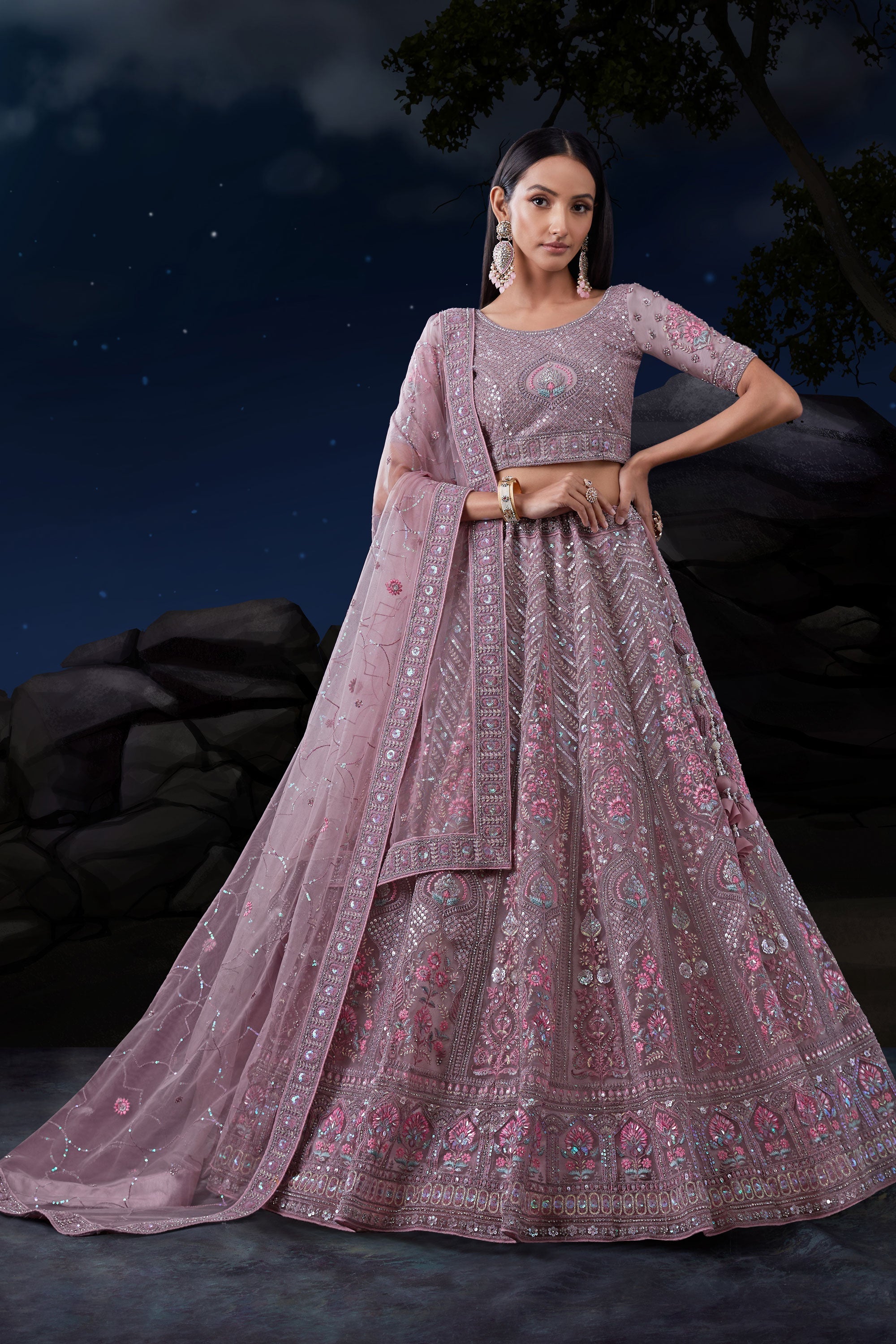 Lavender lehenga bridal hotsell